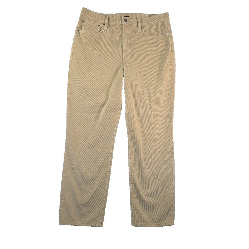 J.Crew Vintage slim-straight corduroy pants Women's Size 32 Pale Bone